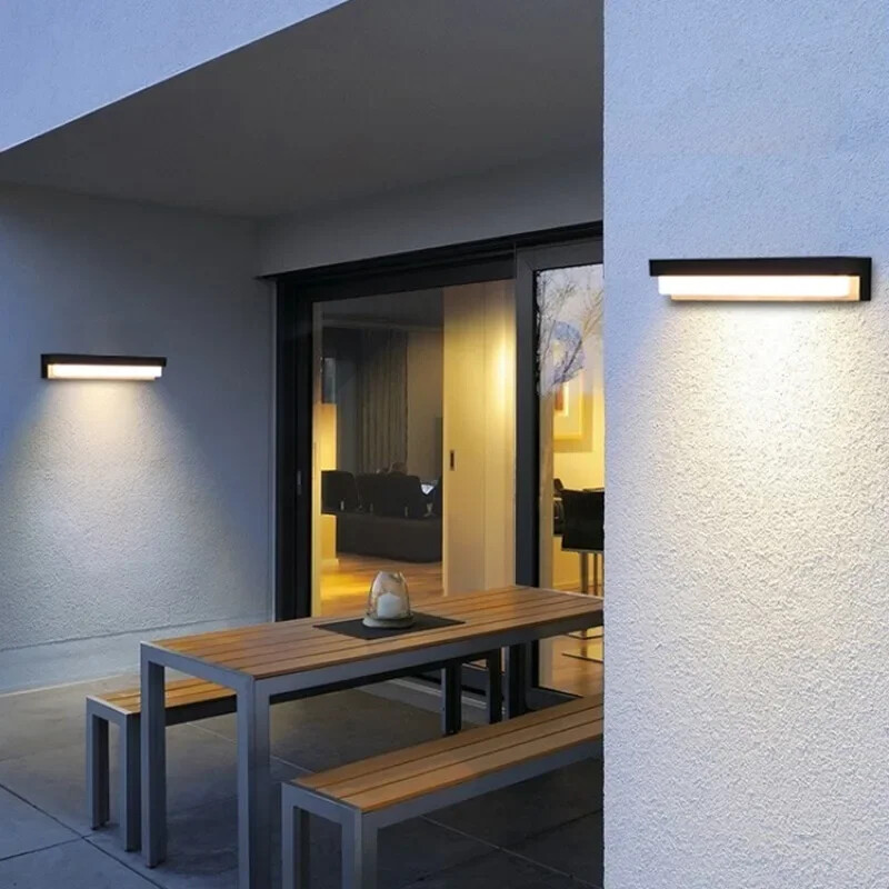 Saules LED sienas lampa IP65 ūdensizturīga āra sienas lampa dārza balkona dekors villas durvju numurs sienas lampa iekštelpu apgaismojums