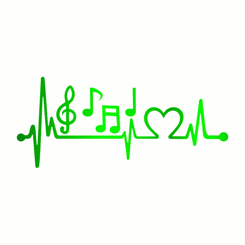 Automašīnas uzlīme 3D 21,5 cm* 8,3 cm Mūzikas notis Sirdspukstu uzlīme uz Automašīnas Smieklīgas uzlīmes un uzlīmes Vinila automobiļu stila melns/sudrabs/lāzers