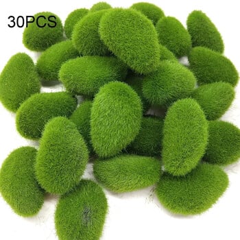 30 τμχ Πράσινο για Κήπο και Κατασκευή Fake Stone Simulation Plant DIY Decoration Creative Crafts Artificial Moss Rocks