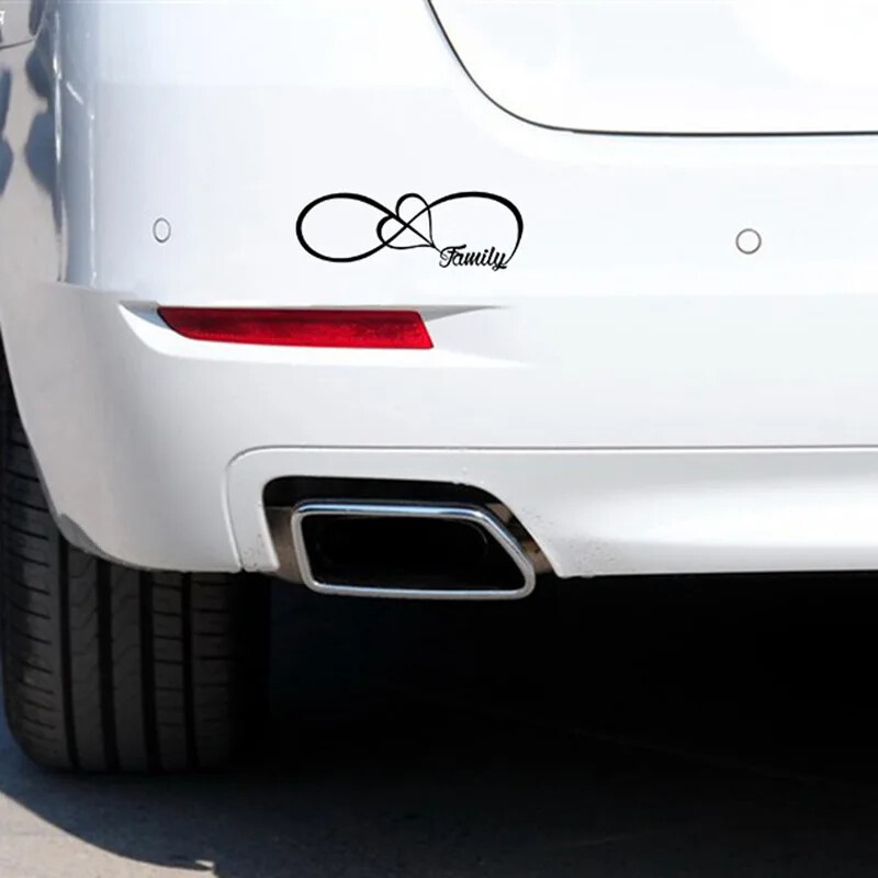 Ctcm 20 * 7cm ģimenes mīlestības mūžīgā logotipa jautra atstarojoša lāzera vinila uzlīme 3D automašīnas modeļa PVC ūdensnecaurlaidīga uzlīme
