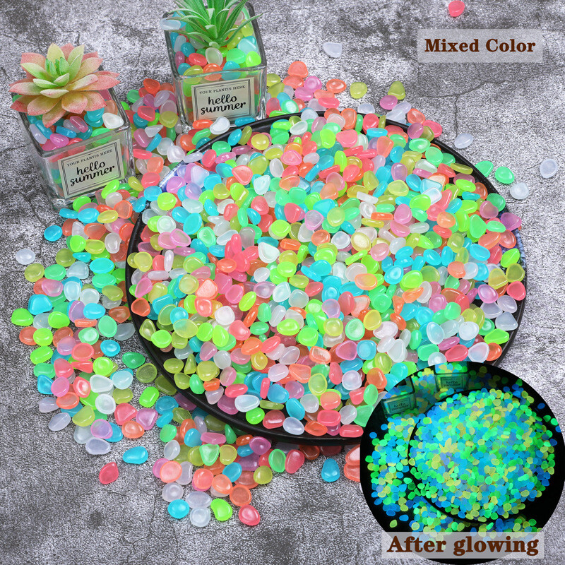 200 kom Svjetleći kamen 1 cm Vrtni ukras Šljunak i kamenčići Kamenje za lijepu dekoraciju šetališta u dvorištu