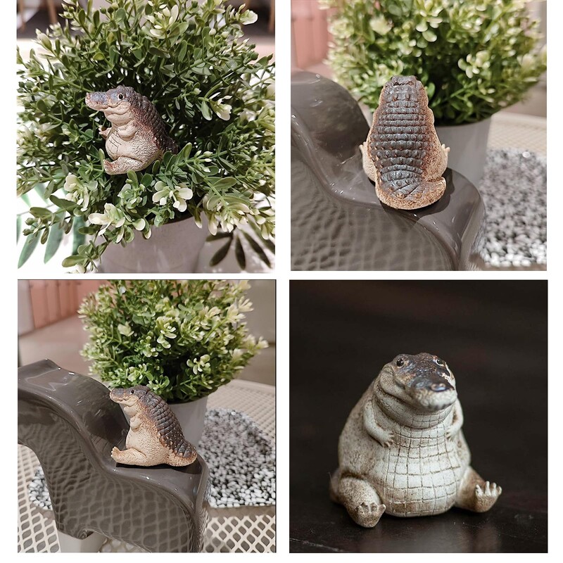 Ukrasi za statuu bebe krokodila, vrtna dvorišna životinja Kip bebe krokodila Mini ukrasni vrtni ukrasi od smole