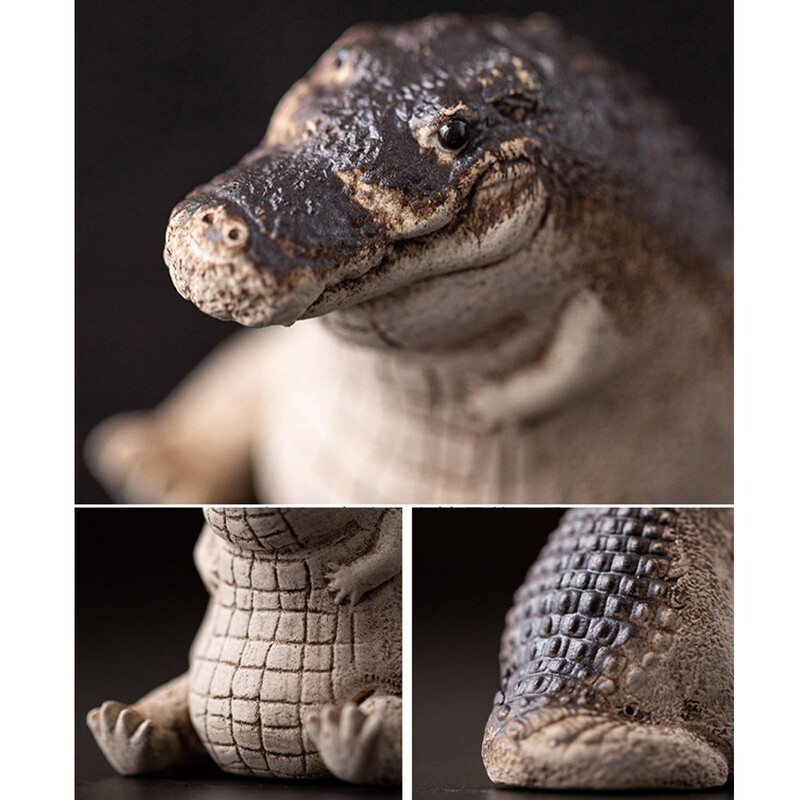 Ukrasi za statuu bebe krokodila, vrtna dvorišna životinja Kip bebe krokodila Mini ukrasni vrtni ukrasi od smole