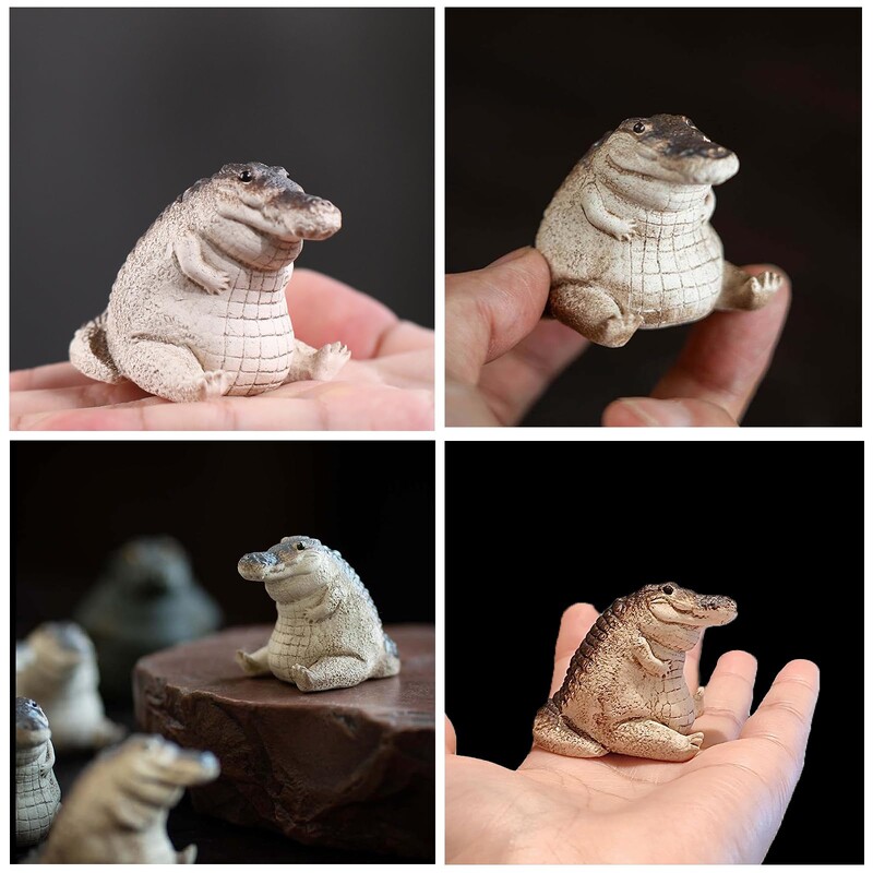 Ukrasi za statuu bebe krokodila, vrtna dvorišna životinja Kip bebe krokodila Mini ukrasni vrtni ukrasi od smole