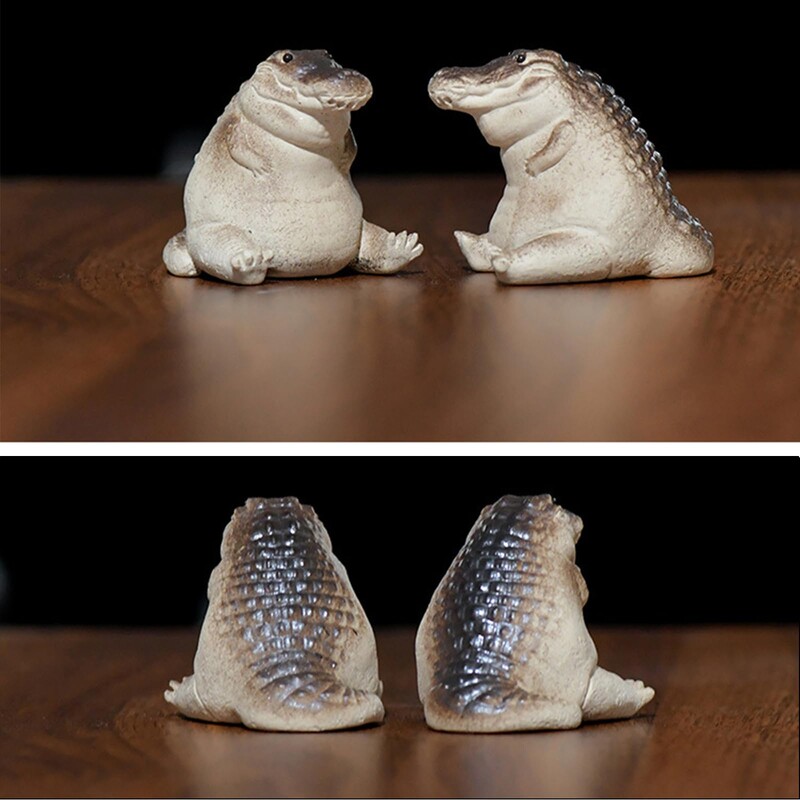 Ukrasi za statuu bebe krokodila, vrtna dvorišna životinja Kip bebe krokodila Mini ukrasni vrtni ukrasi od smole