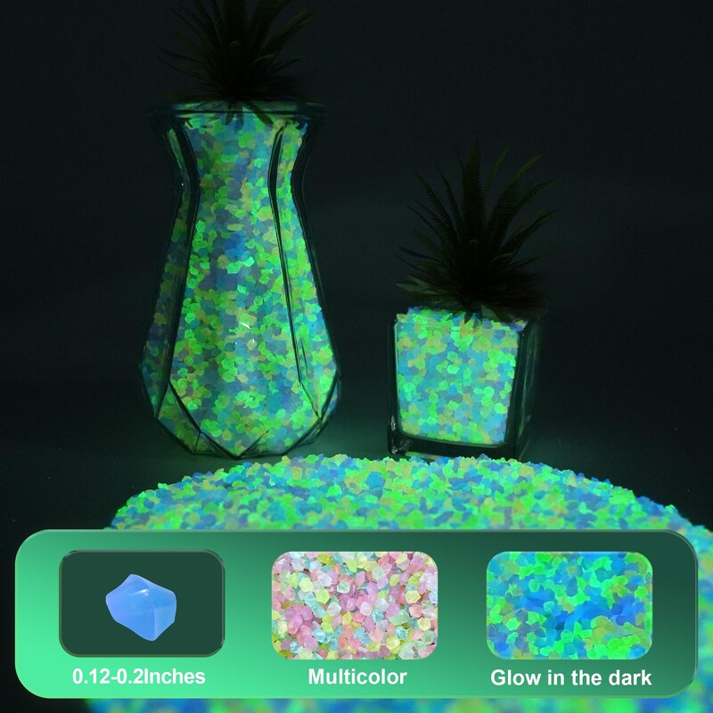 1000 komada 3-5 mm Svjetleći pijesak koji svijetli u tami Kameni kamenčići Kućni vrt Dvorište Vanjska staza Dekoracije travnjaka Fish Tank Dekoracija akvarija