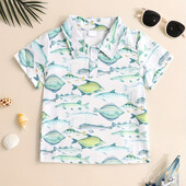 Bērnu polo modes apdruka Ikdienas brīvdienu stila zēnu kreklu topi Vasaras un pavasara brīvdabas zēnu polo krekli