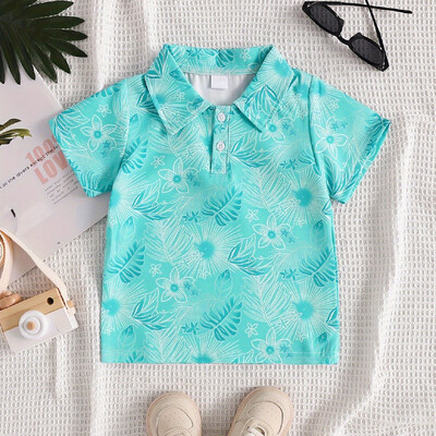 Bērnu polo modes apdruka Ikdienas brīvdienu stila zēnu kreklu topi Vasaras un pavasara brīvdabas zēnu polo krekli
