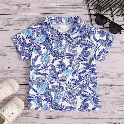 Bērnu polo modes apdruka Ikdienas brīvdienu stila zēnu kreklu topi Vasaras un pavasara brīvdabas zēnu polo krekli