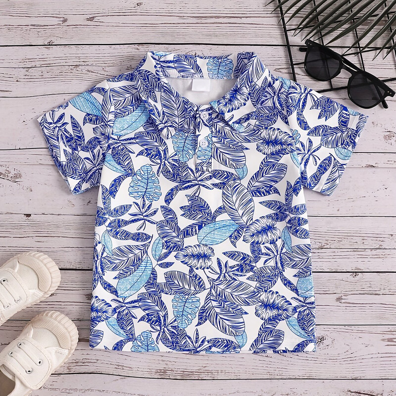 Bērnu polo modes apdruka Ikdienas brīvdienu stila zēnu kreklu topi Vasaras un pavasara brīvdabas zēnu polo krekli