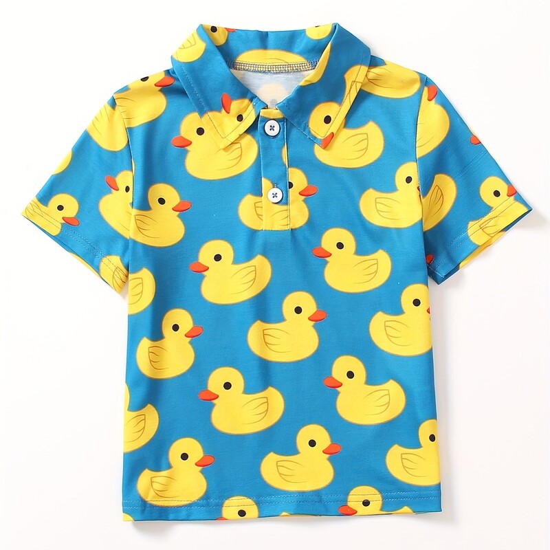 Karikatūras raksta apdruka, zēni, meitenes, radoši polo krekli Ikdienas krekls ar īsām piedurknēm, topi Bērnu apģērbi vasarai brīvā dabā