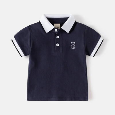 HoneyCherry Детска тениска с къс ръкав New Boys Polo Shirt Бебешки блузи с половин ръкав Детски дизайнерски дрехи