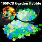 100-200 gab. Gaismas akmeņi mirdz tumsā Dekoratīvie oļi āra zivju tvertnes akvārija rotājumi pagalma zāliena dārza dekorēšana