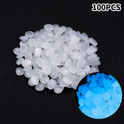 100 gab. Dārza dekoratīvi spīdoši akmeņi, kas mirdz tumsā Dekoratīvie oļi āra zivju tvertnes dekorēšanai akvārija aksesuāri