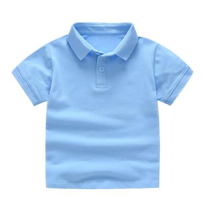 Vienkrāsaini Zēni Meitenes Vasaras T-krekli Kvalitatīvi Uniforms Polo Bērnu Topi T-krekli Modes Bērnu Apģērbi