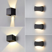 Lauko sieninis šviestuvas, atsparus vandeniui IP66 12W 6W LED sieninis šviestuvas, balkonas, sodo apdaila, apšvietimo lempa AC85-265V namų apšvietimas