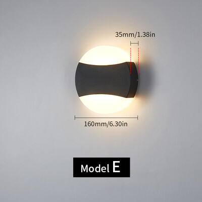 Lauko sieninis šviestuvas, atsparus vandeniui IP66 12W 6W LED sieninis šviestuvas, balkonas, sodo apdaila, apšvietimo lempa AC85-265V namų apšvietimas