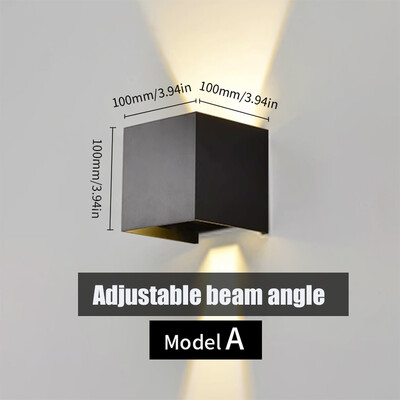 Lauko sieninis šviestuvas, atsparus vandeniui IP66 12W 6W LED sieninis šviestuvas, balkonas, sodo apdaila, apšvietimo lempa AC85-265V namų apšvietimas