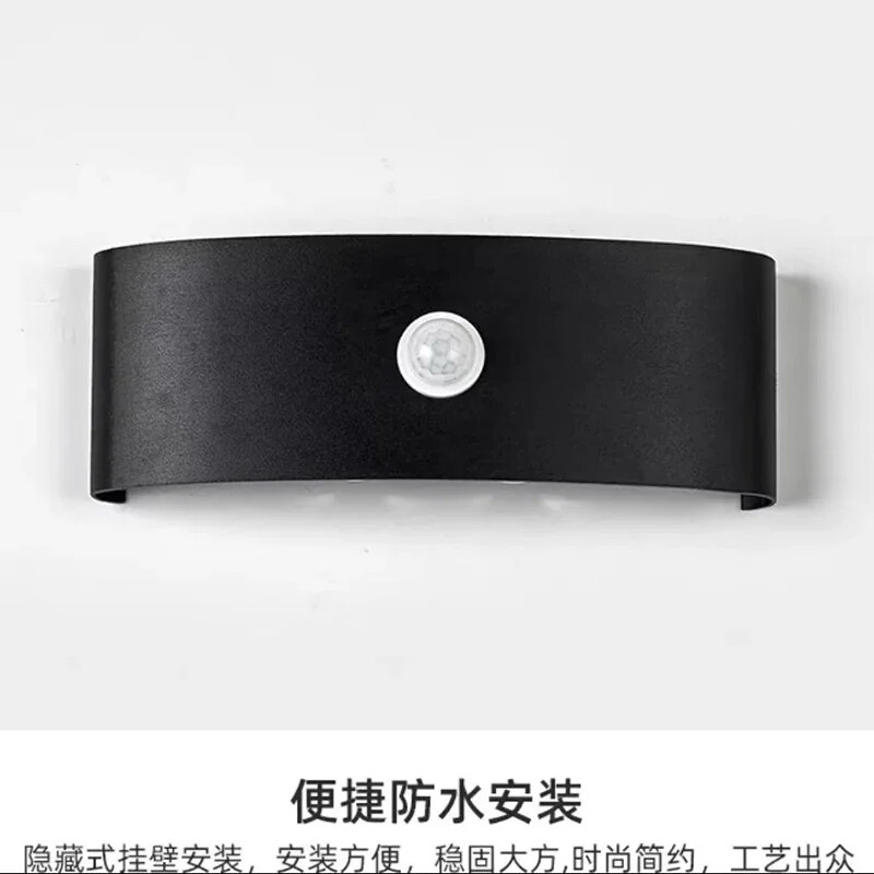 6/8/12W PIR kustības sensors LED iekštelpu āra ūdensnecaurlaidīgs alumīnija dārza verandas apgaismojums koridora ieejas viesistabas lampas gaisma