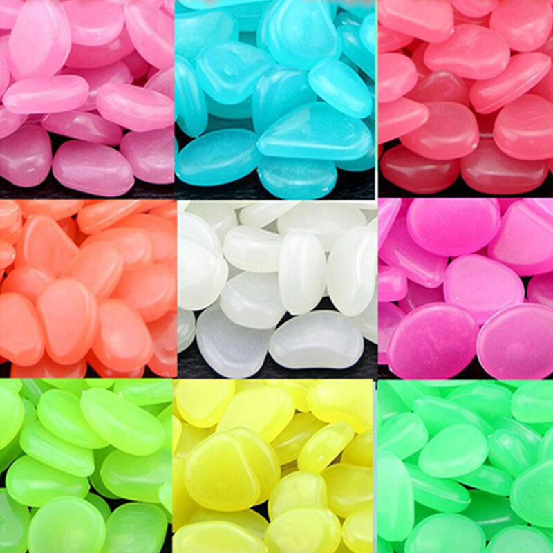 50db világító kavics 1,5 cm-es kerti dekorációs kavics az udvari sétányhoz és a medence kő szép dekorációja sötétben világít