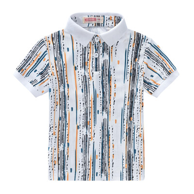 Nyomtatás kedves fiúk és lányok divatnyomtatás légáteresztő gombblúz szabadidő klasszikus dizájn hajtókás mikroelasztikus POLO ing