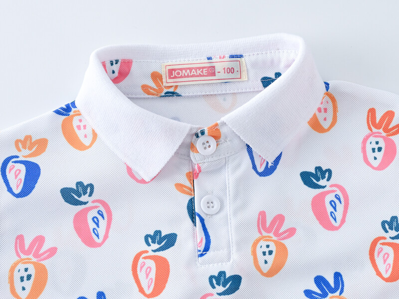 Nyomtatás kedves fiúk és lányok divatnyomtatás légáteresztő gombblúz szabadidő klasszikus dizájn hajtókás mikroelasztikus POLO ing