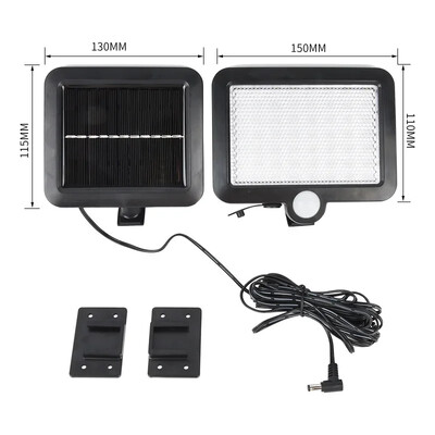 106 LED Split Solar Lamp 3 Λειτουργία φωτισμού Διακόσμηση εξωτερικού χώρου ηλιακό φως Φωτιστικό τοίχου PIR Αισθητήρας κίνησης Αδιάβροχο φωτιστικό κήπου γκαράζ