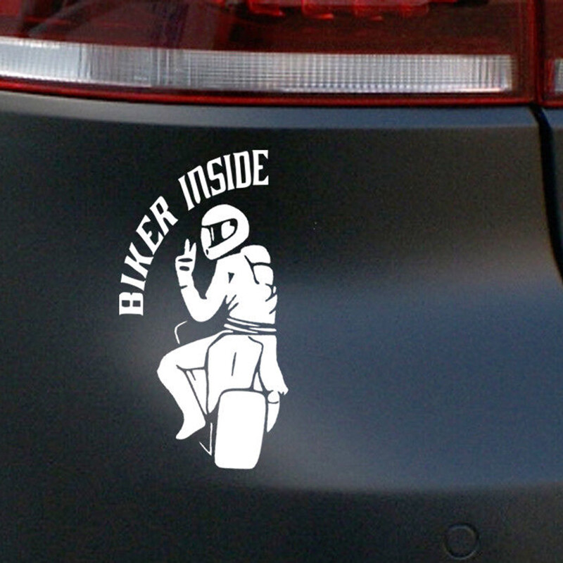 Érdekes Motorsport Biker Inside Moto Autómatrica Tartozékok Autó Styling Matrica Vinyl Autóablak burkolat Karcolások PVC15cm*8cm