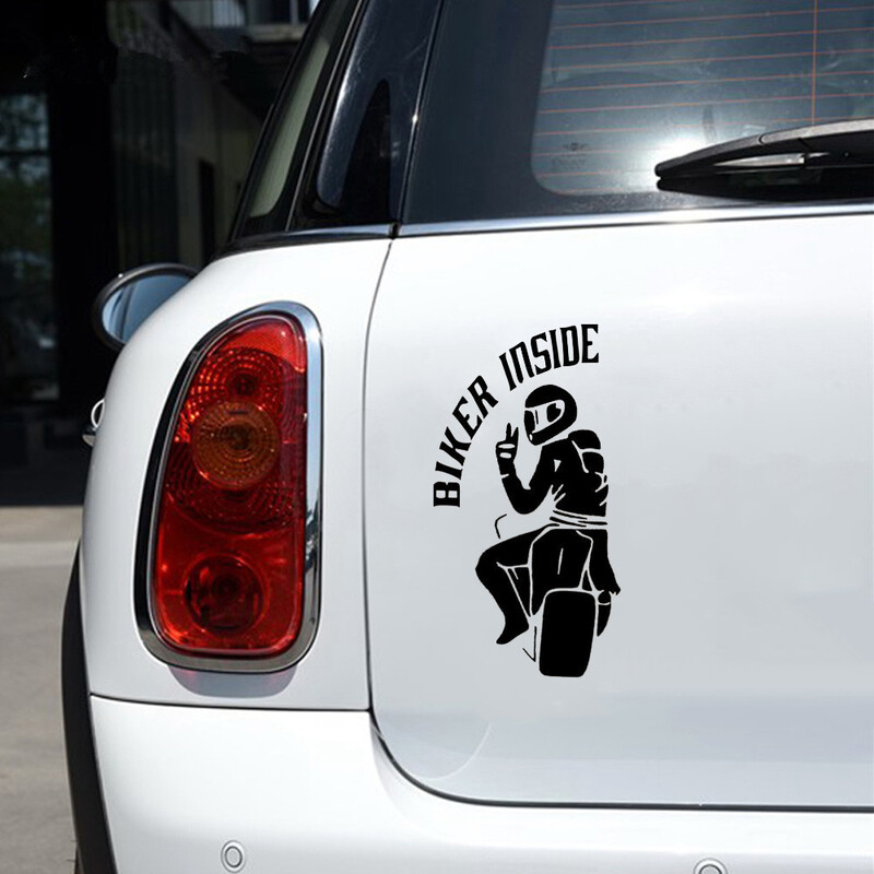 Érdekes Motorsport Biker Inside Moto Autómatrica Tartozékok Autó Styling Matrica Vinyl Autóablak burkolat Karcolások PVC15cm*8cm