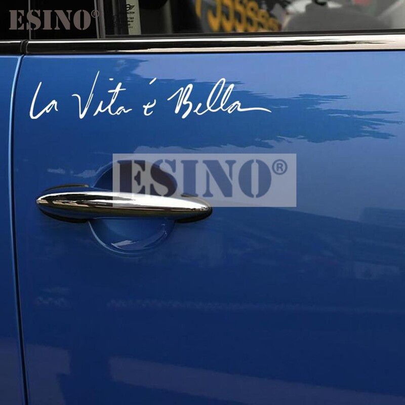 Automobilių modeliavimo lipdukas su automobiliu gyvenimas yra toks gražus itališkas La Vita E Bella PVC 3D raižinys, atsparus vandeniui vinilo automobilių lipdukai Automobilių priedai
