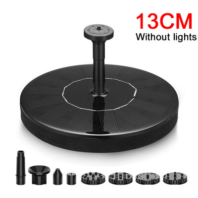 Saules strūklaka krāsa 7 LED gaisma Saules rotējoša strūklaka 3W 6 sprauslas ūdens sūknis āra putnu vannas dārza peldošā DIY cisterna