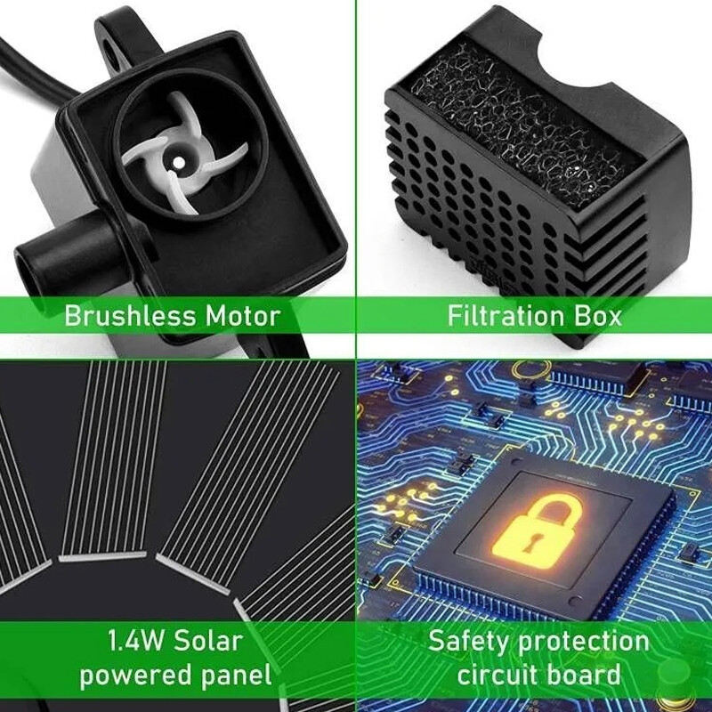 Saules strūklaka krāsa 7 LED gaisma Saules rotējoša strūklaka 3W 6 sprauslas ūdens sūknis āra putnu vannas dārza peldošā DIY cisterna