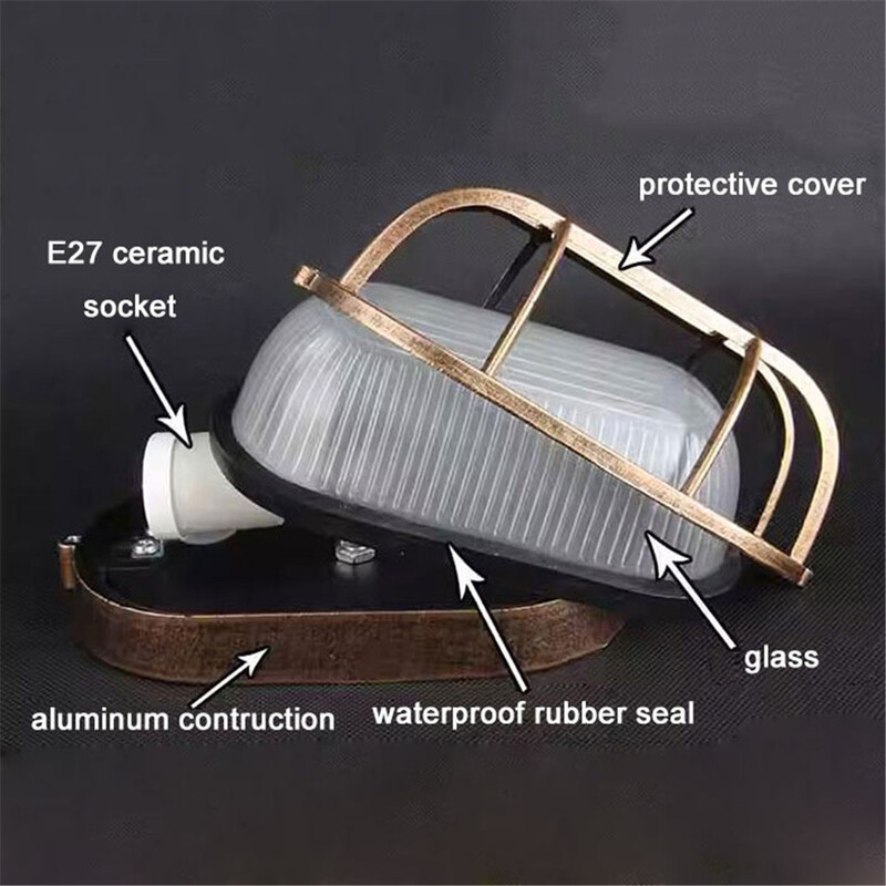 Lampă de perete de exterior anti-explozie retro umiditate, epocă, rezistentă la apă, E27. Iluminat de perete și veranda pentru exterior cicilighting