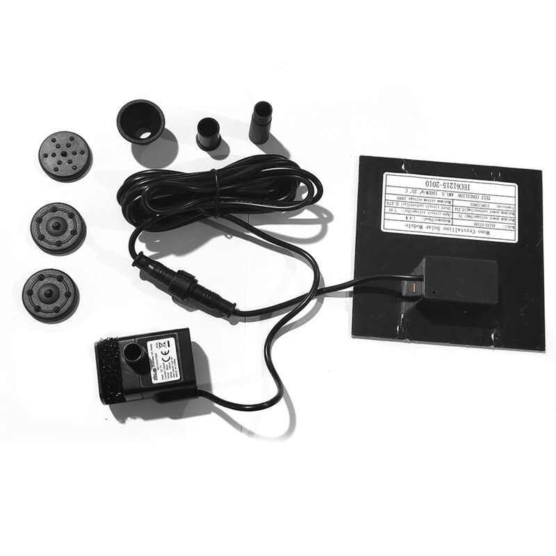 Ar saules paneļiem darbināma ūdens strūklaka baseina dīķa dārza ūdens smidzinātājs ar ūdens sūkni un smidzināšanas galviņām akvārija strūklaku