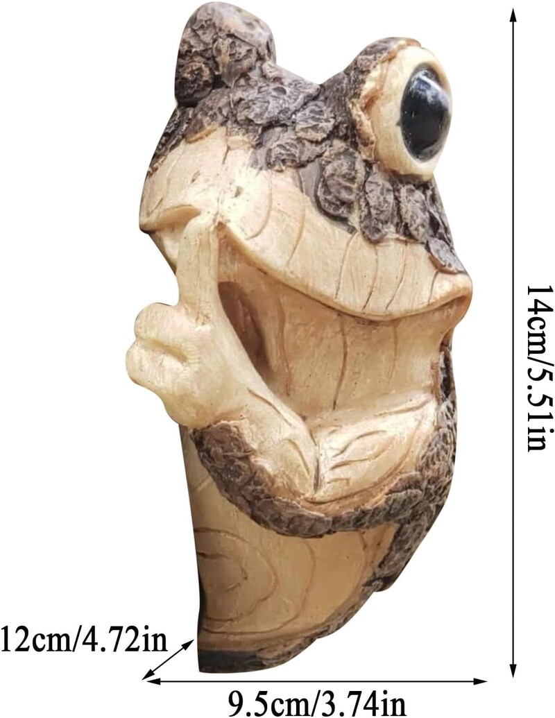 Kukucskáló békafa függő díszek Gyanta kézműves dekorációs díszek Virágoskert kerti dekoráció