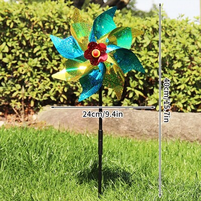 Lazerinis nuo paukščių atbaidymo vėjo malūnas lauko sidabro spalvos besisukantis vėjo malūnas nuo balandžių atmetimo suktukas sodo sodo paukščių baidymo įrankis