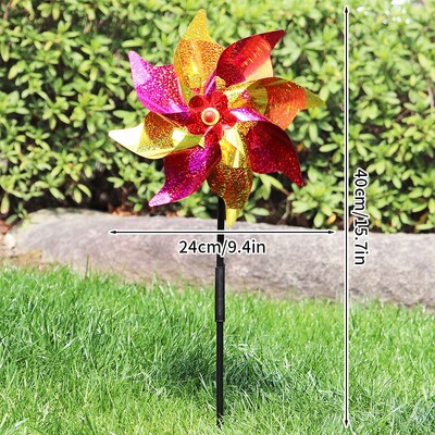 Lazerinis nuo paukščių atbaidymo vėjo malūnas lauko sidabro spalvos besisukantis vėjo malūnas nuo balandžių atmetimo suktukas sodo sodo paukščių baidymo įrankis