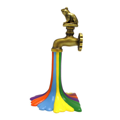 1db-folyó szivárványgyanta szobor, jelenet dekoráció, szoba dekoráció, kert dekoráció, kültéri dekoráció dísz, ablak dekoráció