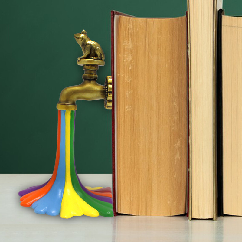 1db-folyó szivárványgyanta szobor, jelenet dekoráció, szoba dekoráció, kert dekoráció, kültéri dekoráció dísz, ablak dekoráció