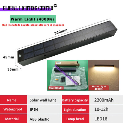 Strip päikeseenergia seinavalgusti välistingimustes magnetvalgustus sisehoovi garaaživalgusti aiakaunistus induktsioon päikese seinavalgusti välisvalgusti