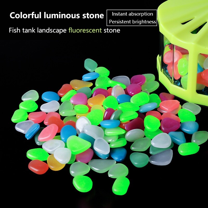 50db Mesterséges Színes Éjjeli Világító Kő Halas Tál Tereprendezés Lakás Dekoráció Tájrendezés Lumineszcens Kis Kő