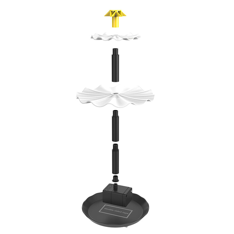 3 pakopų vandens fontanas su saulės kolektoriumi saulės paukščių vonios fontanu lauko paukščių tiektuvas, daugiafunkcis vidinio kiemo balkonui