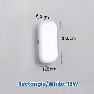 Ovaalne/ruudukujuline niiskuskindel LED-seinalamp 15W/20W pinnale paigaldatav vannitoalamp veekindel rõdu aia väli-laevalgustid