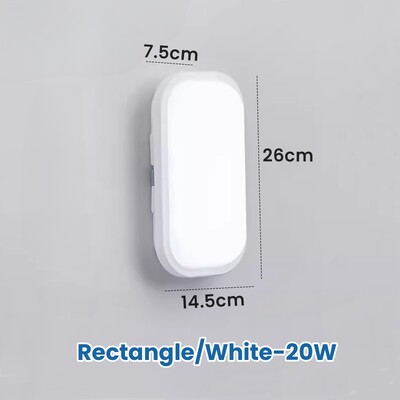 Ovaalne/ruudukujuline niiskuskindel LED-seinalamp 15W/20W pinnale paigaldatav vannitoalamp veekindel rõdu aia väli-laevalgustid