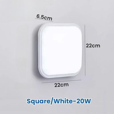 Ovaalne/ruudukujuline niiskuskindel LED-seinalamp 15W/20W pinnale paigaldatav vannitoalamp veekindel rõdu aia väli-laevalgustid