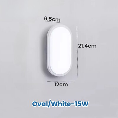 Ovaalne/ruudukujuline niiskuskindel LED-seinalamp 15W/20W pinnale paigaldatav vannitoalamp veekindel rõdu aia väli-laevalgustid