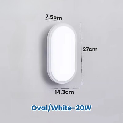Ovaalne/ruudukujuline niiskuskindel LED-seinalamp 15W/20W pinnale paigaldatav vannitoalamp veekindel rõdu aia väli-laevalgustid