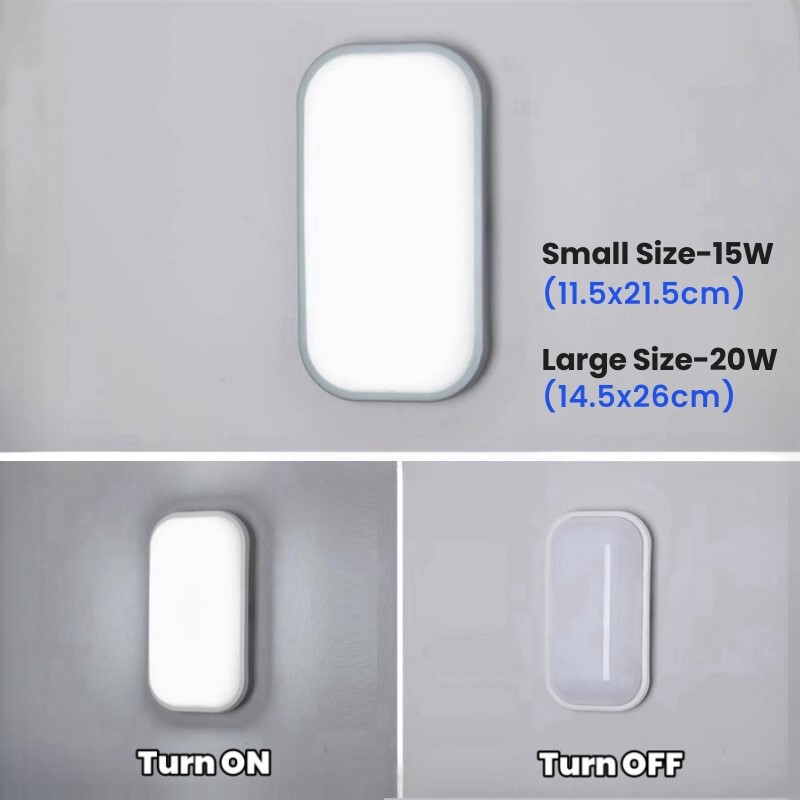 Ovaalne/ruudukujuline niiskuskindel LED-seinalamp 15W/20W pinnale paigaldatav vannitoalamp veekindel rõdu aia väli-laevalgustid