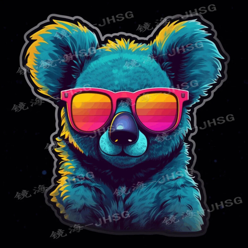 Színes medve matrica papírpohár laptop számítógép autó ablak lökhárító vinil matrica - vízálló és napvédő PVC