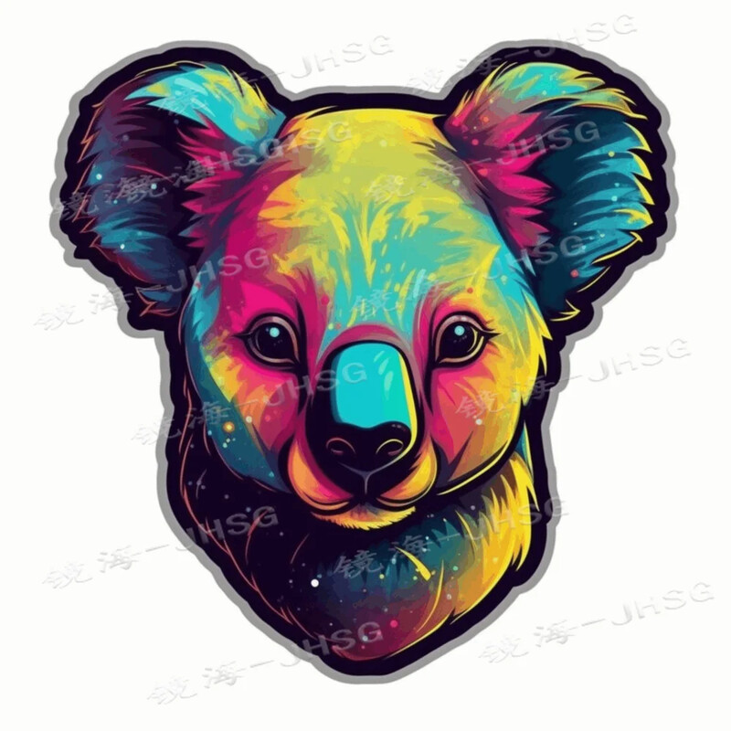 Színes medve matrica papírpohár laptop számítógép autó ablak lökhárító vinil matrica - vízálló és napvédő PVC